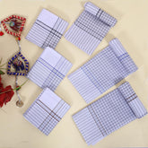 Kuber Industries Handkerchiefs | Soft Cotton | Hankies for Mans | Hankies for Boys | Lining Check | Rumal for Mans | Boys | Wicking Sweat | Set of 24 | White